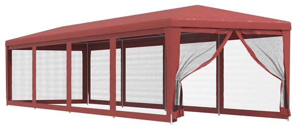 Party stan s 10 síťovanými bočnicemi červený 3 x 12 m HDPE 319250