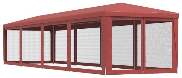 Party stan s 10 síťovanými bočnicemi červený 3 x 12 m HDPE 319250