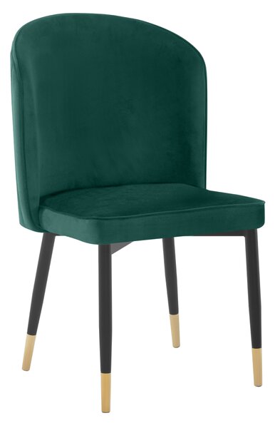KONDELA Jídelní židle, zelená Velvet látka/černá, UDAJA
