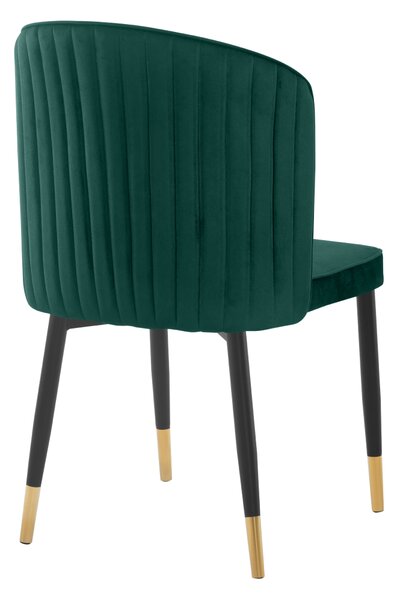 KONDELA Jídelní židle, zelená Velvet látka/černá, UDAJA
