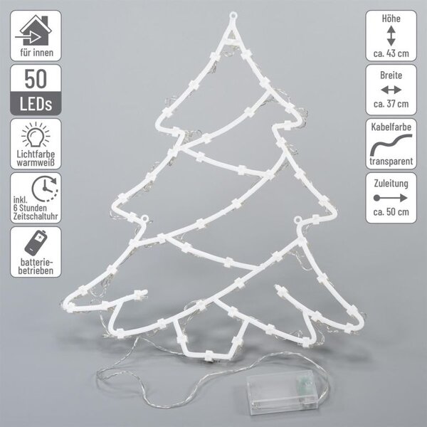 Vánoční LED dekorace, hvězda, stromek, teple bílá, 2x50 LED