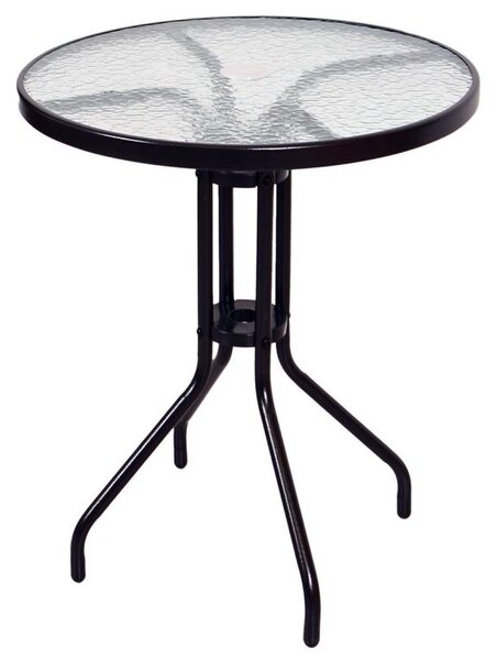 Zahradní balkonový set, polyratan, 2 židle + skleněný stůl
