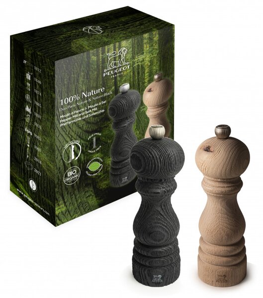Peugeot Sada mlýnků na pepř a sůl Paris Natur, 18 cm, černá / přírodní 41854