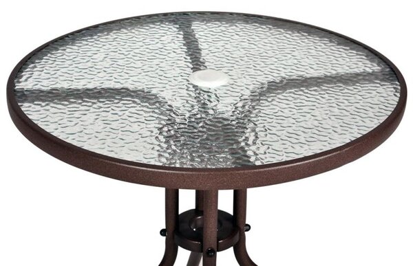 Zahradní balkonový set, polyratan, 2 židle + skleněný stůl
