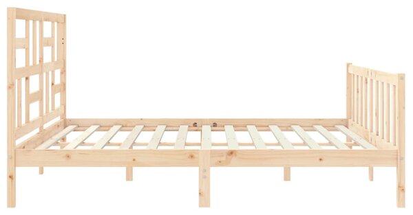 Rám postele s čelem Super King Size masivní dřevo 3193091
