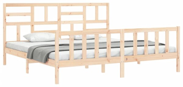 Rám postele s čelem Super King Size masivní dřevo 3193091