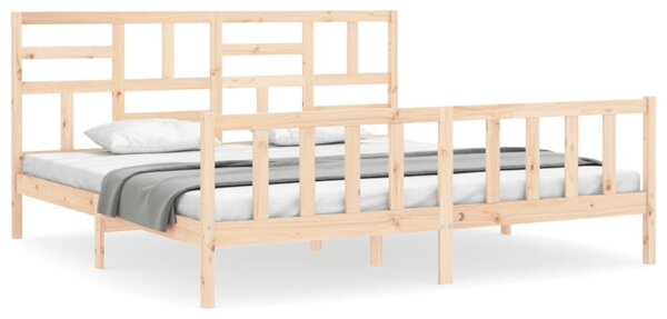 Rám postele s čelem Super King Size masivní dřevo 3193091