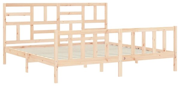Rám postele s čelem Super King Size masivní dřevo 3193091