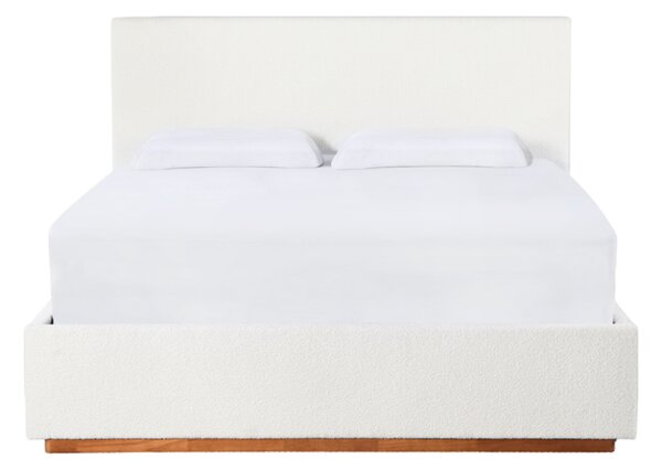 KONDELA Postel s roštem a úložným prostorem, 160x200, bílá, NUVOLA