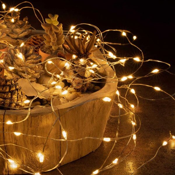 Sada 4 kusů světelných drátů 40 LED, teplá bílá