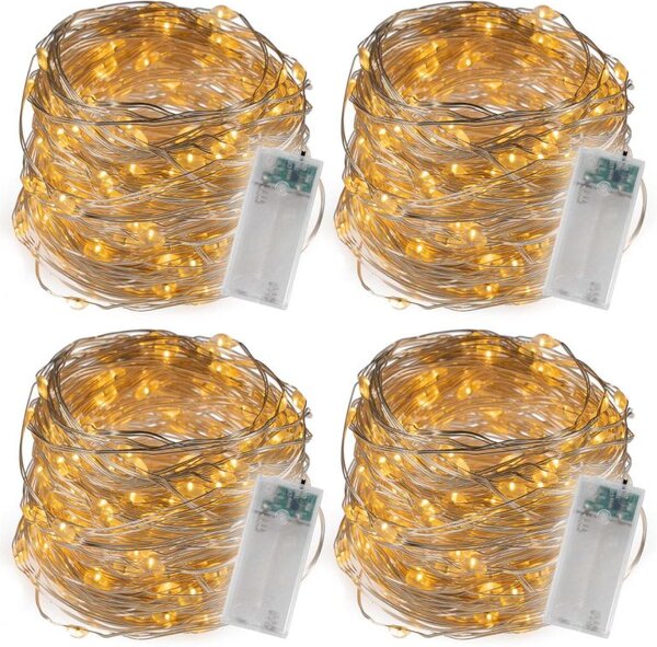 Sada 4 kusů světelných drátů 40 LED, teplá bílá
