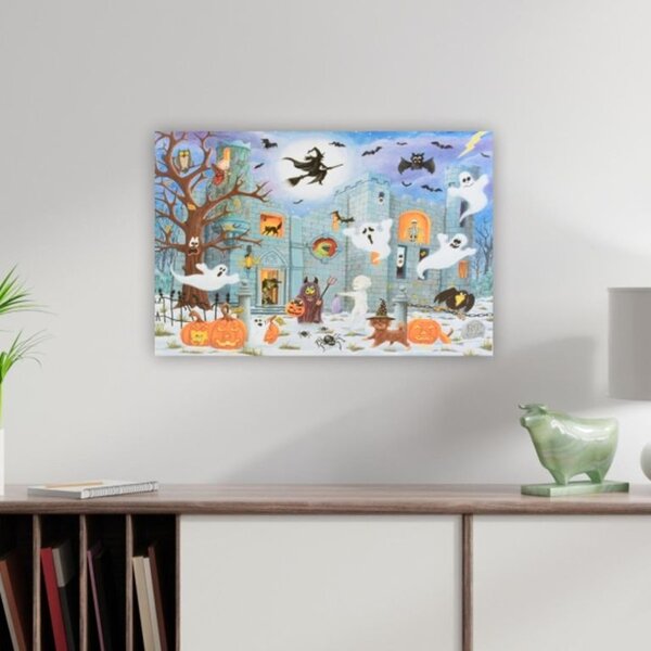 Nástěnná malba Prokletý hrad, 9 LED, 60 x 40 cm