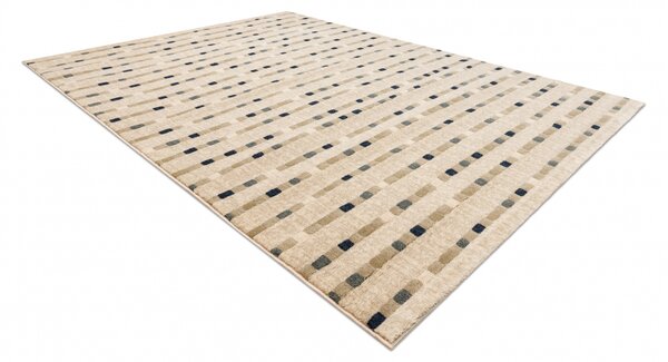 Kusový koberec vlněný JADE 45023/100 OSTA Proužky béžový modrý Rozměr: 160x230 cm