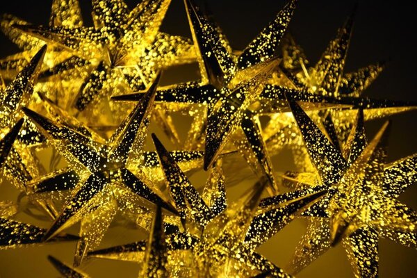 Světelný LED řetěz,10 LED, hvězdy, 12 cm, teple bílá