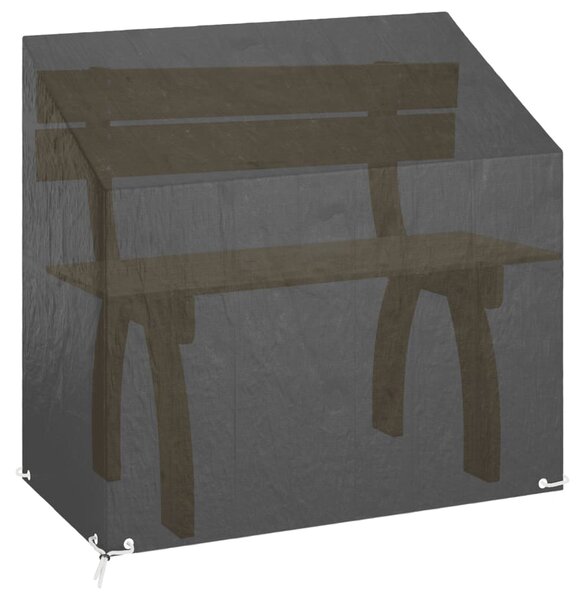 Plachta na zahradní lavici 8 oček 130 x 70 x 70/88 cm PE 319338