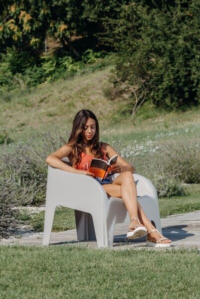 PETRA ARMCHAIR plastové křeslo, šedá