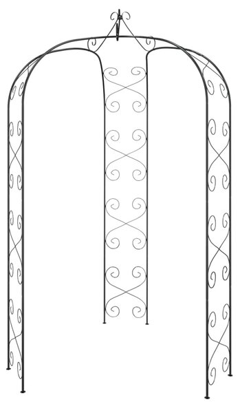 Zahradní oblouk černý Ø180 x 255 cm ocel 319351