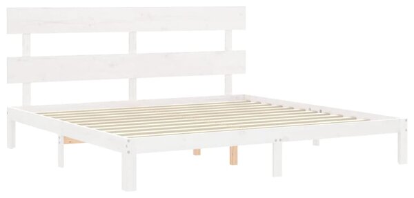 Postel bez matrace bílá 200 x 200 cm masivní borovice 3193552