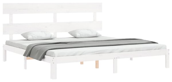 Postel bez matrace bílá 200 x 200 cm masivní borovice 3193552