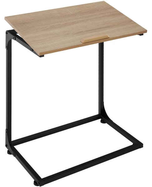 Tectake 404442 odkládací stolek s naklápěcí deskou ruston 55x35x66,5cm - industrial světlé dřevo, dub sonoma