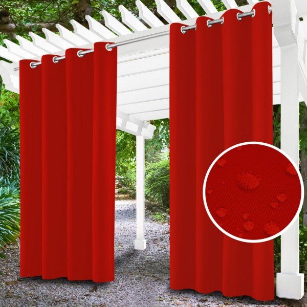 Zahradní závěs do altánku na kroužcích MIG10 rudý Rudá 155x200 cm