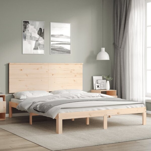 Rám postele s čelem King Size masivní dřevo 3193666