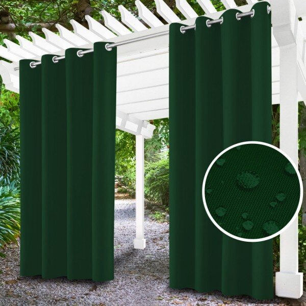 Zahradní závěs do altánku na kroužcích MIG71 tmavě zelený Zelená 155x200 cm