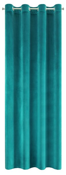 ZATEMŇOVACÍ ZÁVĚS NA KROUŽCÍCH SAMANTA 140X250 CM TYRKYSOVÁ