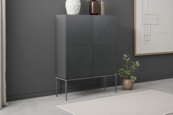 VYSOKÁ KOMODA, černá, 120/160/40 cm home24 - Online Only komody, Online Only