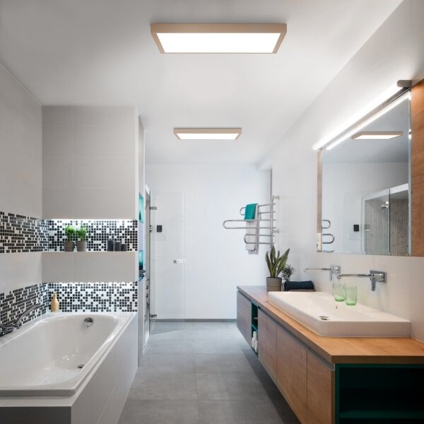 Brilagi -LED Koupelnové stropní svítidlo FRAME LED/50W/230V 60x60 cm IP44 béžová