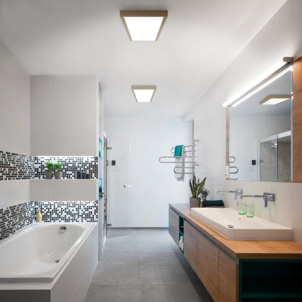 Brilagi-LED Koupelnové stropní svítidlo FRAME LED/50W/230V 120x30 cm IP44 béžová