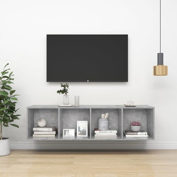 Nástěnná TV skříňka betonově šedá 37 x 37 x 142,5 cm dřevotříska