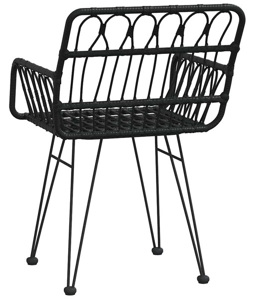Zahradní židle 2 ks s područkami černé 56 x 64 x 80 cm PE ratan 319427