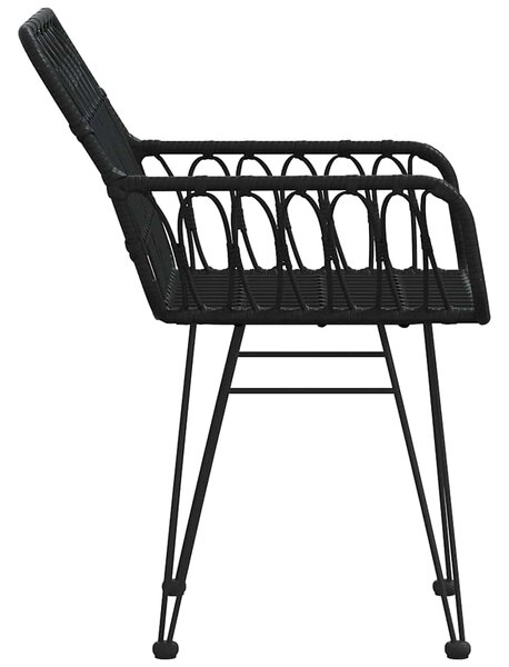 Zahradní židle 2 ks s područkami černé 56 x 64 x 80 cm PE ratan 319427