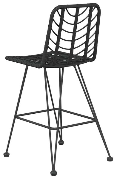 Barové stoličky 2 ks černé 45 x 56 x 103,5 cm PE ratan a ocel 319431