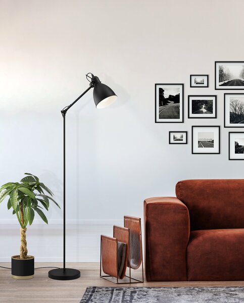 Eglo 49471 PRIDDY - Retro stojací naklápěcí lampa + Dárek LED žárovka (Stojací retro-industriální lampa)