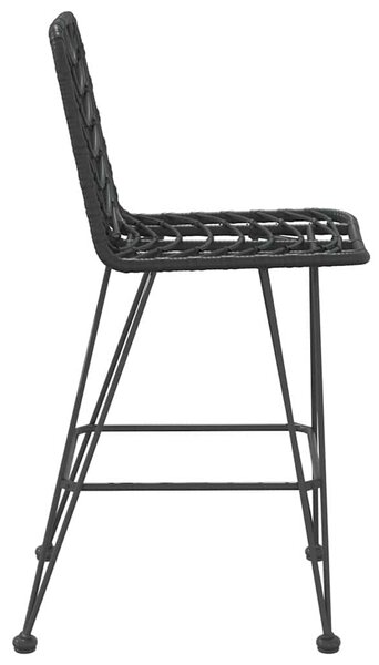 Barové stoličky 2 ks černé 45 x 56 x 103,5 cm PE ratan a ocel 319431