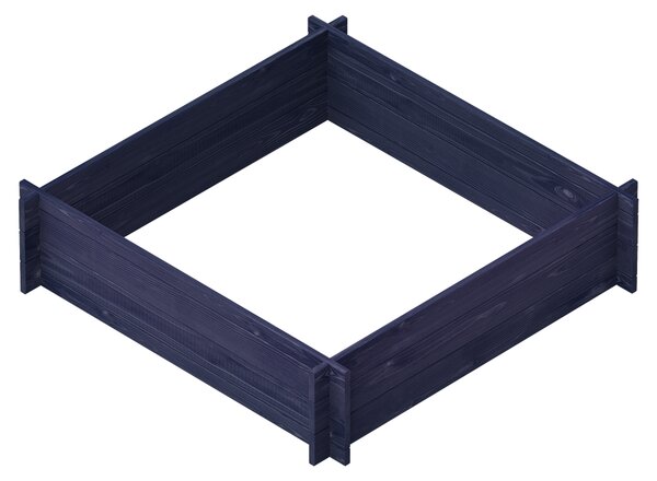 Vysoký záhon Multibox, dřevo, černá, 119 × 119 × 29,5 cm