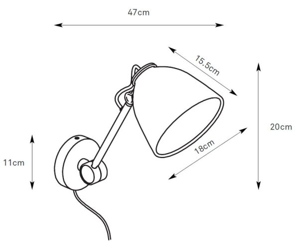 Markslöjd 108964 - Nástěnná lampa TILT 1xE27/60W/230V šedá