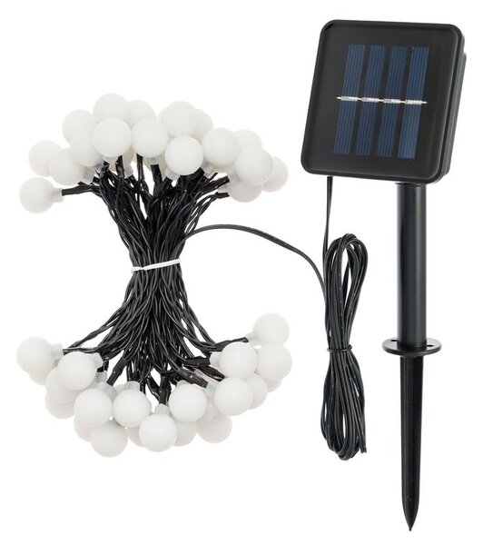 ACA Lighting LED solární kuličky, 30 LED, 4,35m+2m, studená bílá,IP44, 2 funkce