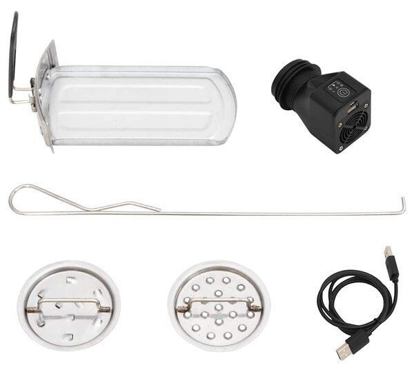 Vařič na dřevo s USB ventilátorem stříbrný 35,5x26x28 cm ocel 319443