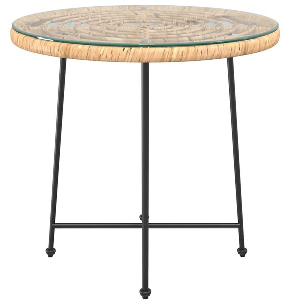 Jídelní stůl Ø 80 cm tvrzené sklo a ocel 319436