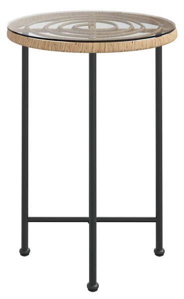 Jídelní stůl Ø 55 cm tvrzené sklo a ocel 319434