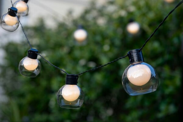 ACA Lighting LED solární skleničky, 11 LED, 2,30m+0,50m, teplá bílá,IP44