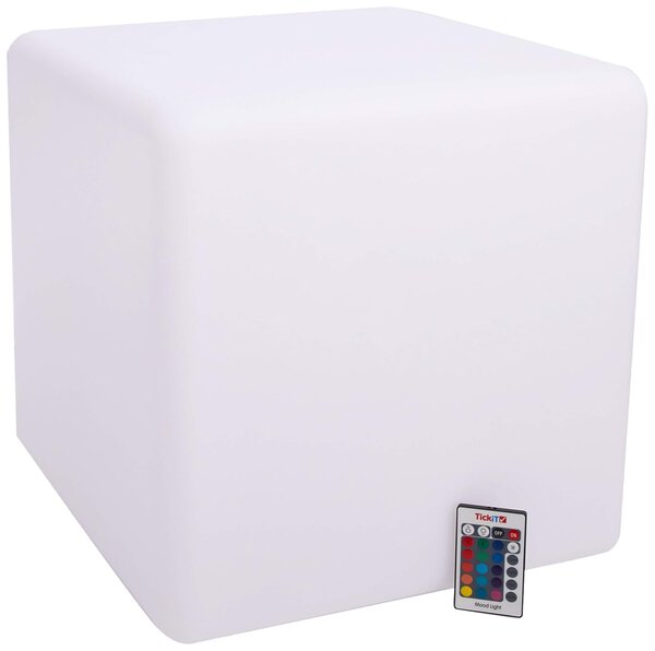 ACA Lighting Solární a vodotěsná LED kostka RGB+W 40 cm, dálkové ovládaní