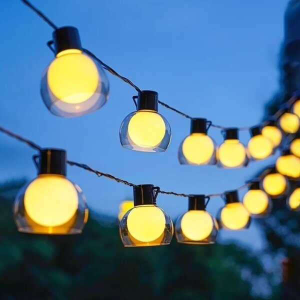 ACA Lighting LED solární skleničky, 11 LED, 2,30m+0,50m, teplá bílá,IP44