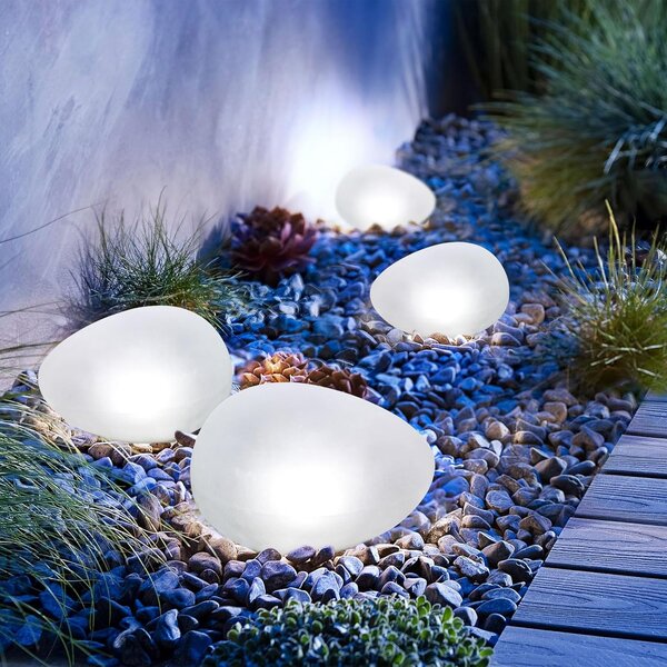 ACA Lighting Solární a vodotěsný LED kámen RGB+W 26x20x14 cm, dálkové ovládaní