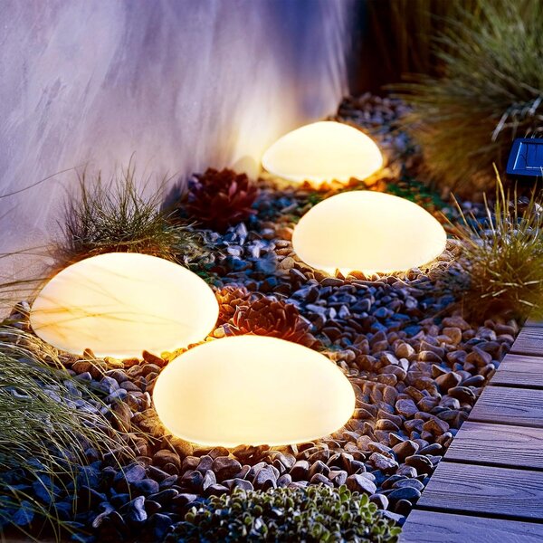 ACA Lighting Solární a vodotěsný LED kámen RGB+W 26x20x14 cm, dálkové ovládaní