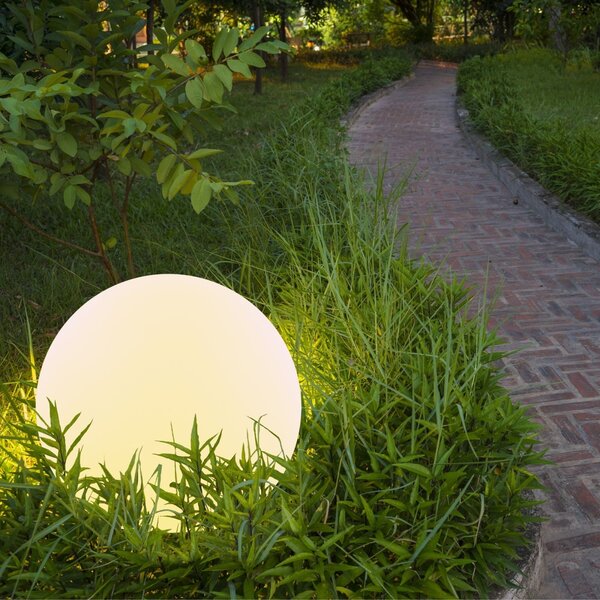 ACA Lighting Solární a vodotěsná LED koule RGB+W 25 cm, dálkové ovládaní