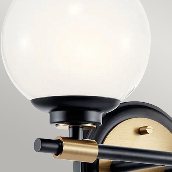 Kichler KL-BENNO2-BK-CPZ-LED Kou. svítidlo BENNO 2xLED/3W/230V černá/zlatá IP44